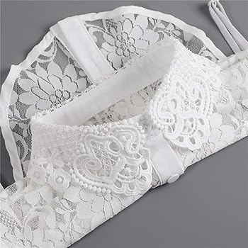 【みくる】重ね衿  白パール　フリルレース　25・38  ※新品＋アレンジ Amazon | [UMIYI] 付け襟 総レース 角襟 襟 えり 重ね着